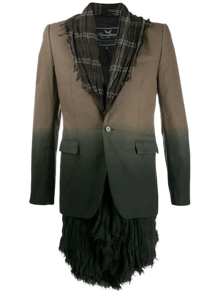 Unconditional Checked Scarf Lined Blazer - Green