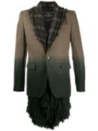 Unconditional Checked Scarf Lined Blazer - Green