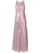 Alberta Ferretti Shimmery Racerback Maxi Dress - Pink