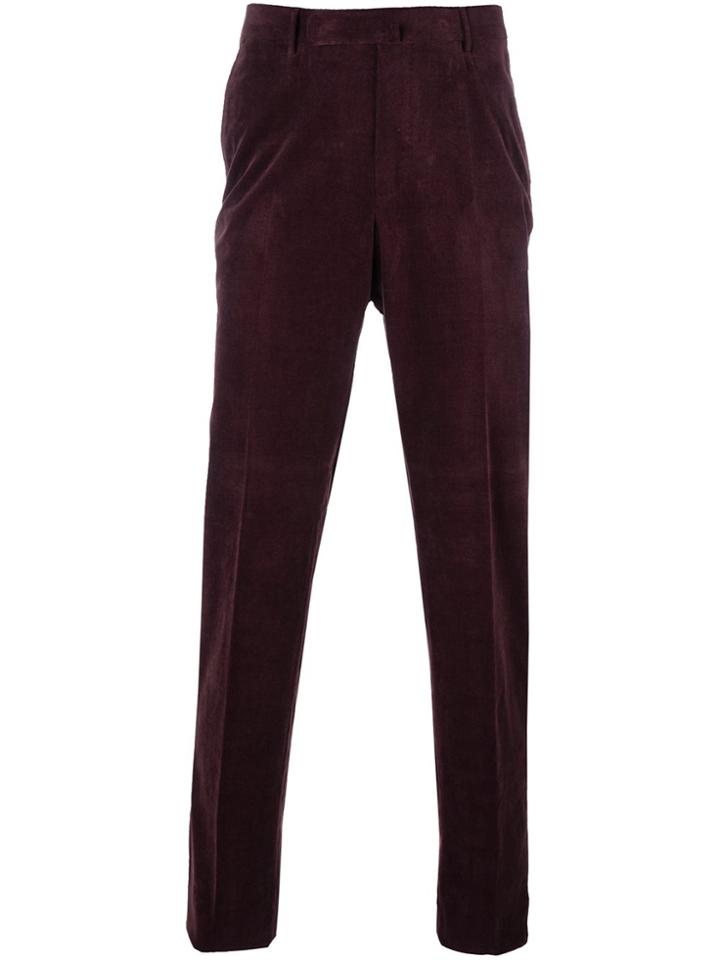 Ermenegildo Zegna Slim Fit Tapered Trousers - Pink & Purple