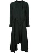 Givenchy Pleated Bib Dress, Women's, Size: 38, Black, Silk/polyester