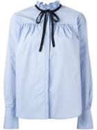 Sea Ribbon Detail Blouse, Women's, Size: 2, Blue, Cotton