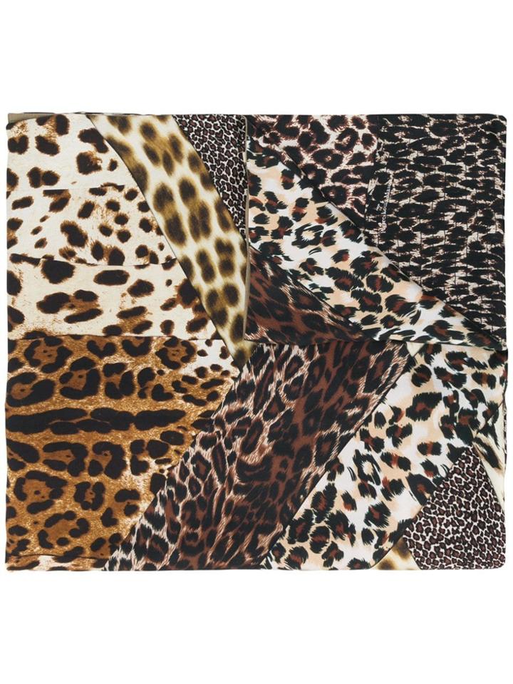 Pierre-louis Mascia Leopard Printed Scarf - Brown
