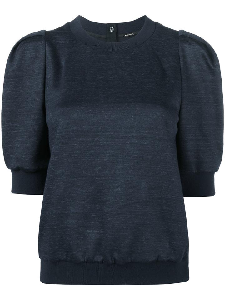 Adam Lippes Short Puff Sleeve Sweatshirt - Blue