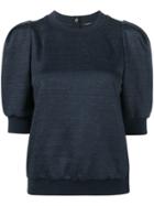 Adam Lippes Short Puff Sleeve Sweatshirt - Blue