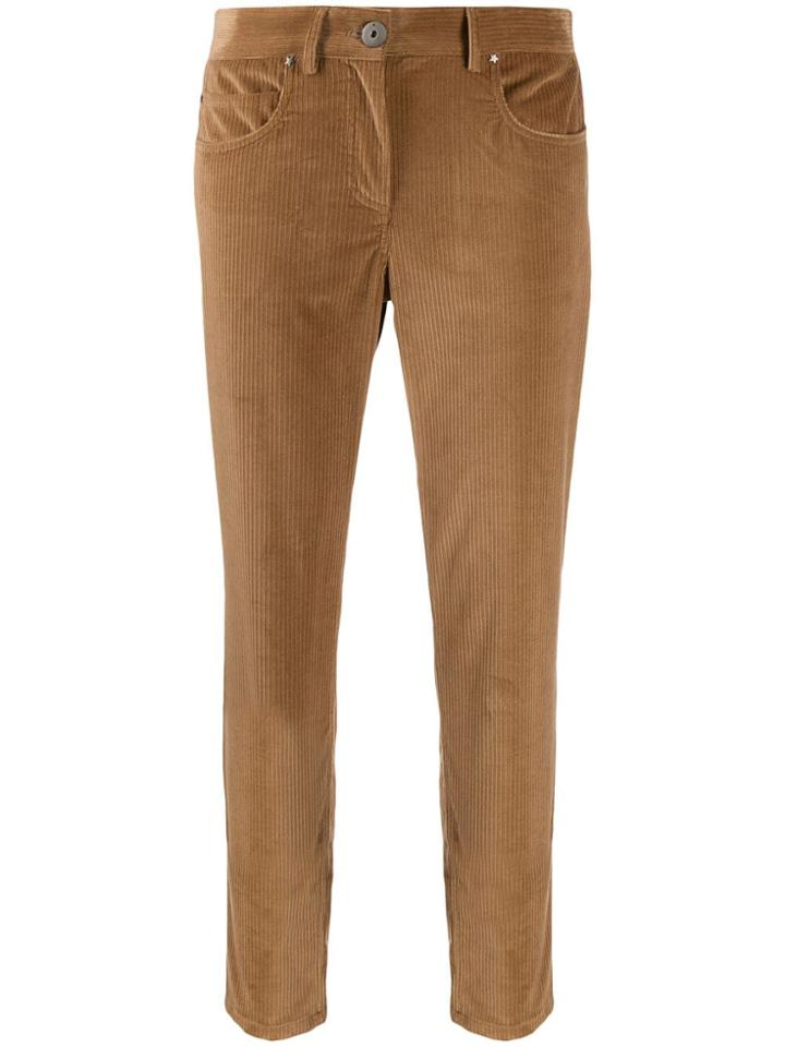 Lorena Antoniazzi Corduroy Cropped Trousers - Brown