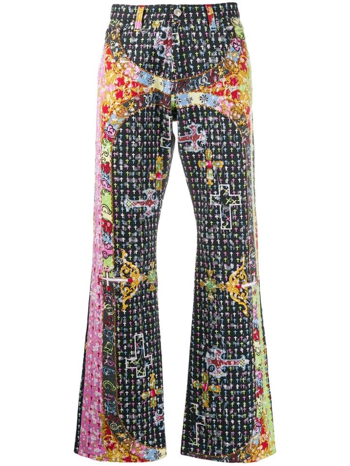 Versace Pre-owned 1990s Western Style Cross Printed Jeans - Black