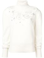 Magda Butrym Embellished Turtleneck Sweater - White