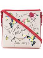 Love Moschino - Bird Embroidered Crossbody Bag - Women - Cotton/linen/flax/polyurethane - One Size, White, Cotton/linen/flax/polyurethane