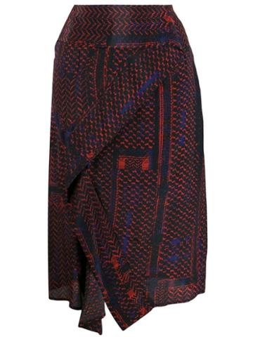Lala Berlin Patterned High-waisted Skirt - Red