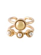 Eshvi Astro Midi Ring, Women's, Metallic, Gold Plated Brass/pearls