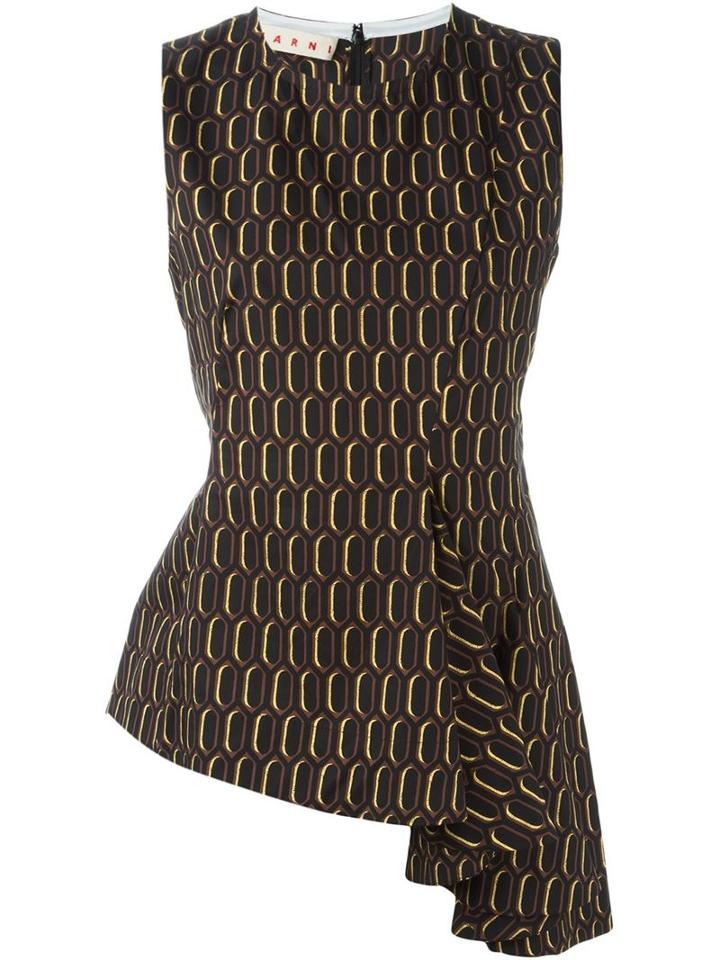 Marni Printed Asymmetric Top