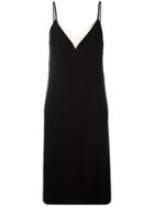 Lanvin Two-tone Spaghetti Strap Dress, Women's, Size: 36, Black, Acetate/viscose/silk