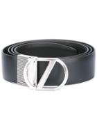 Z Zegna Logo Buckle Belt, Size: 110, Black, Calf Leather