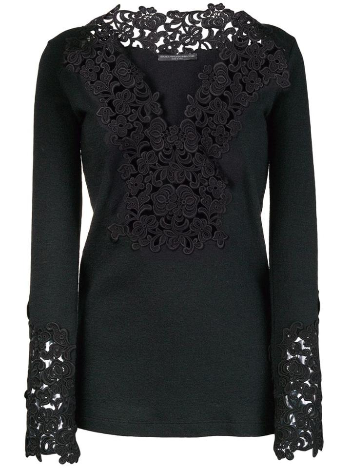Ermanno Scervino Embroidered Details Blouse - Black
