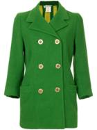 Versace Vintage Double-breasted Fitted Coat - Green