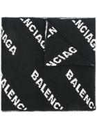 Balenciaga All-over Logo Scarf - Black
