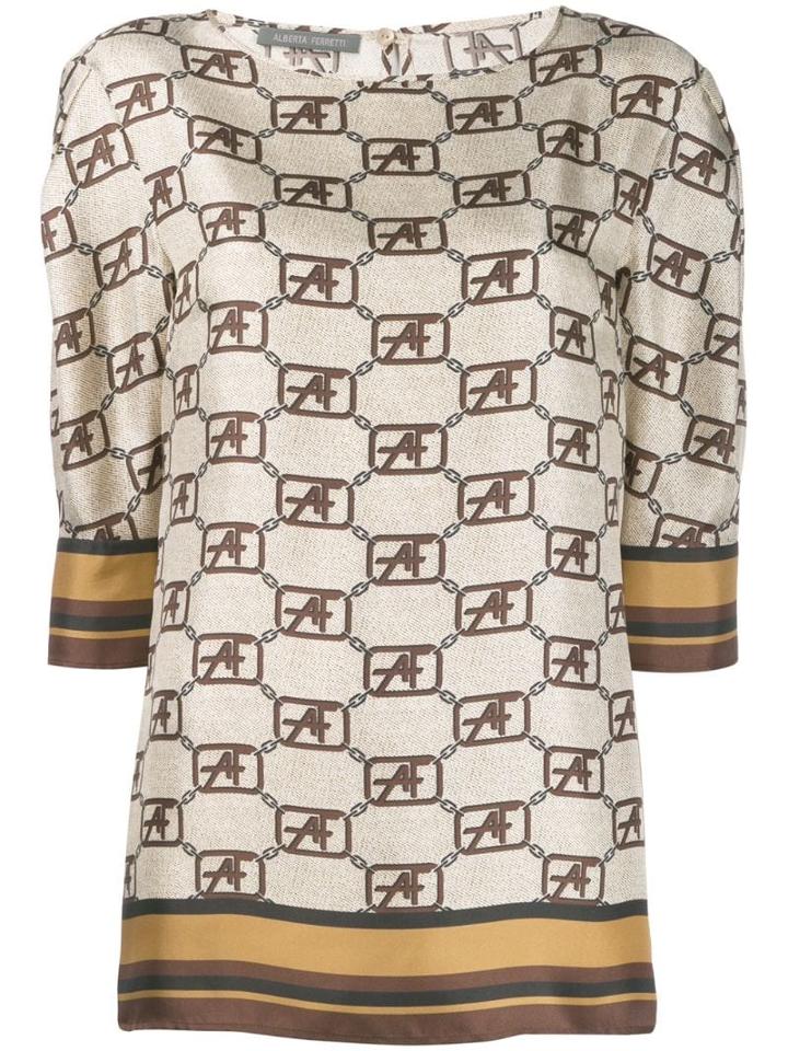 Alberta Ferretti Flared Style Blouse - Brown