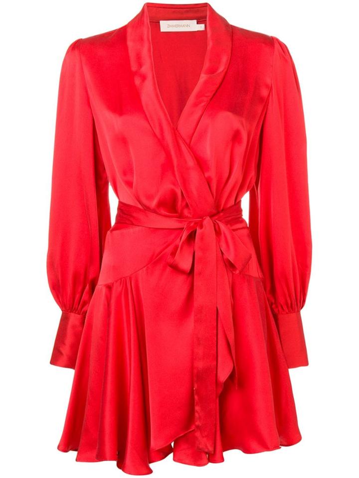 Zimmermann Short Wrap Dress - Red