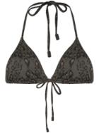 The Upside Leopard Print Triangle Bikini Top - Green