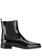 Tod's Pebbled Sole Ankle Boots - Black
