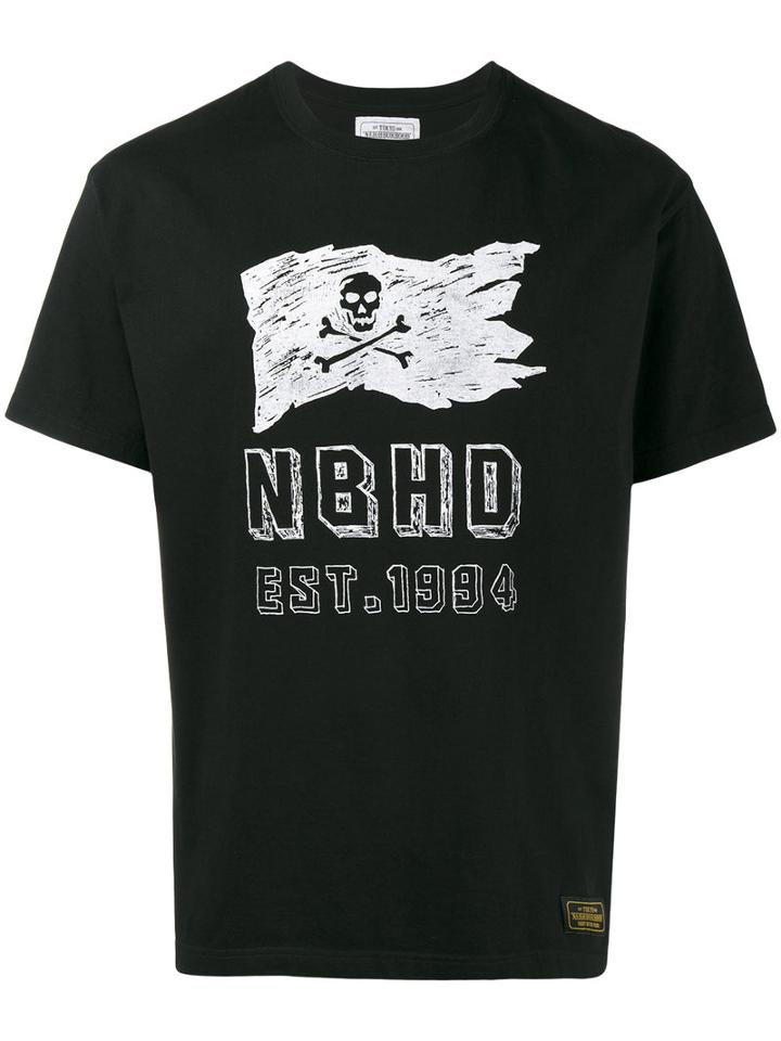 Neighborhood - Skull Flag Print T-shirt - Men - Cotton - S, Black, Cotton
