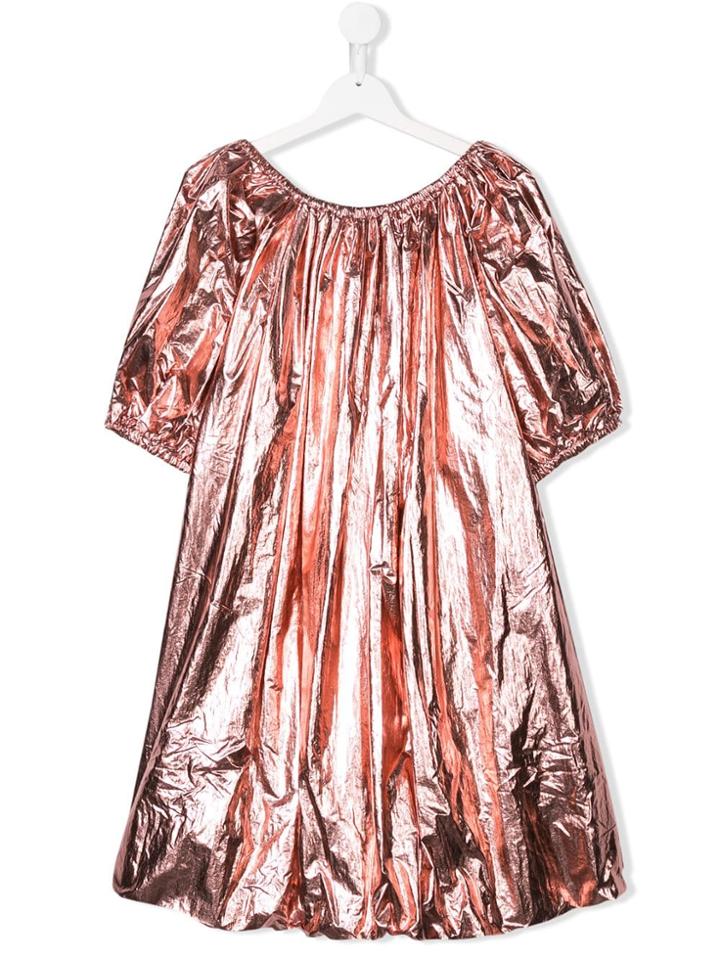 Andorine Oversized Metallic Dress - Pink
