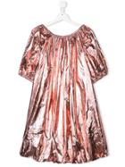 Andorine Oversized Metallic Dress - Pink