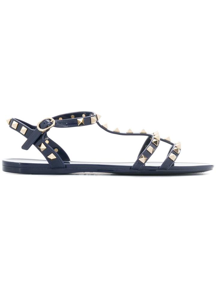Valentino Valentino Garavani Rubber Rockstud Sandals - Blue
