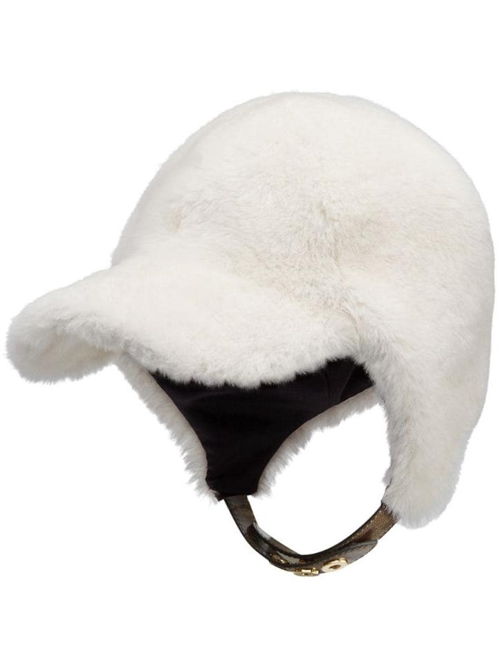 Fendi Visor Detail Hat - White
