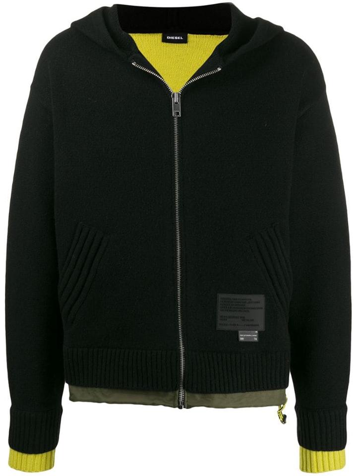 Diesel K-navy Hooded Zip-up Jacket - Black