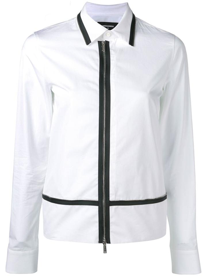 Dsquared2 Zip Trim Shirt - White