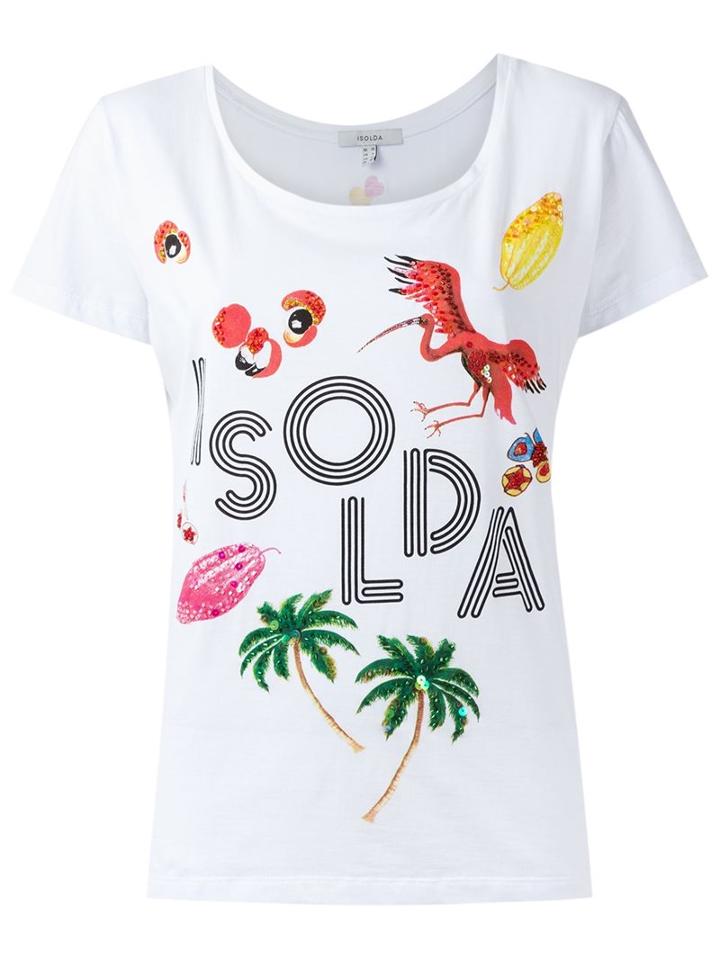 Isolda Embelished T-shirt, Women's, Size: 38, White, Cotton