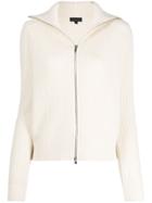 Cashmere In Love Ribbed Roll-neck Isla Cardigan - White