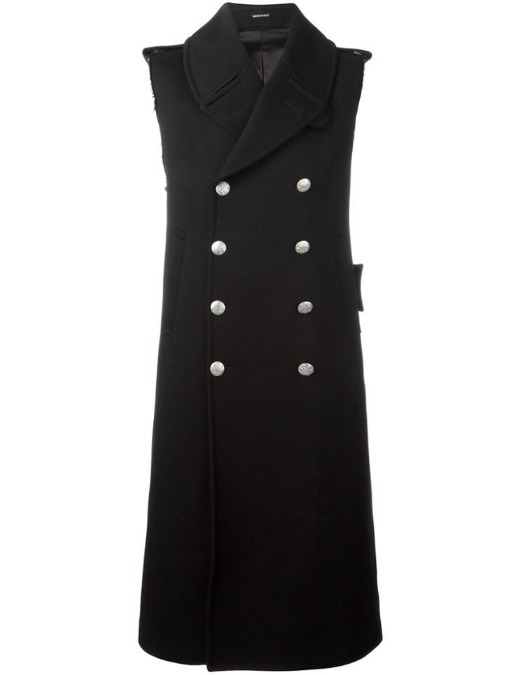 Alexander Mcqueen Double Breasted Sleeveless Coat - Black