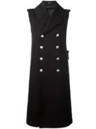 Alexander Mcqueen Double Breasted Sleeveless Coat - Black