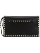 Valentino Rockstud Clutch, Women's, Black, Leather/metal Other