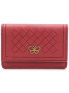 Bottega Veneta Woven Leather Wallet - Red