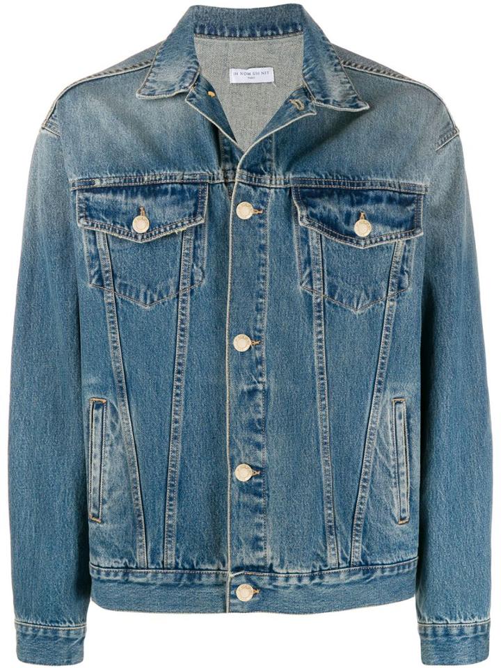 Ih Nom Uh Nit Graphic Print Denim Jacket - Black