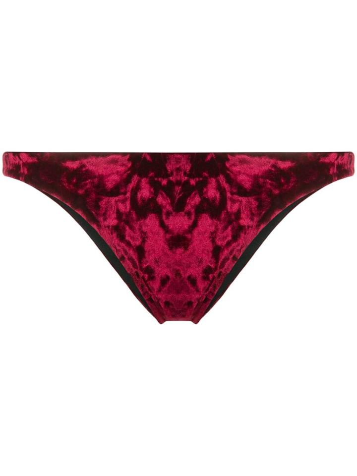 Fisico Velvet Bikini Bottoms - Red