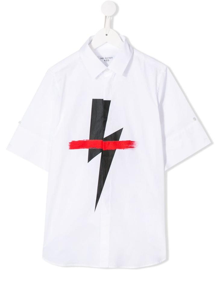 Neil Barrett Kids Teen Lightening Bolt Shirt - White