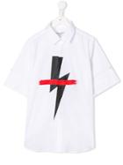 Neil Barrett Kids Teen Lightening Bolt Shirt - White