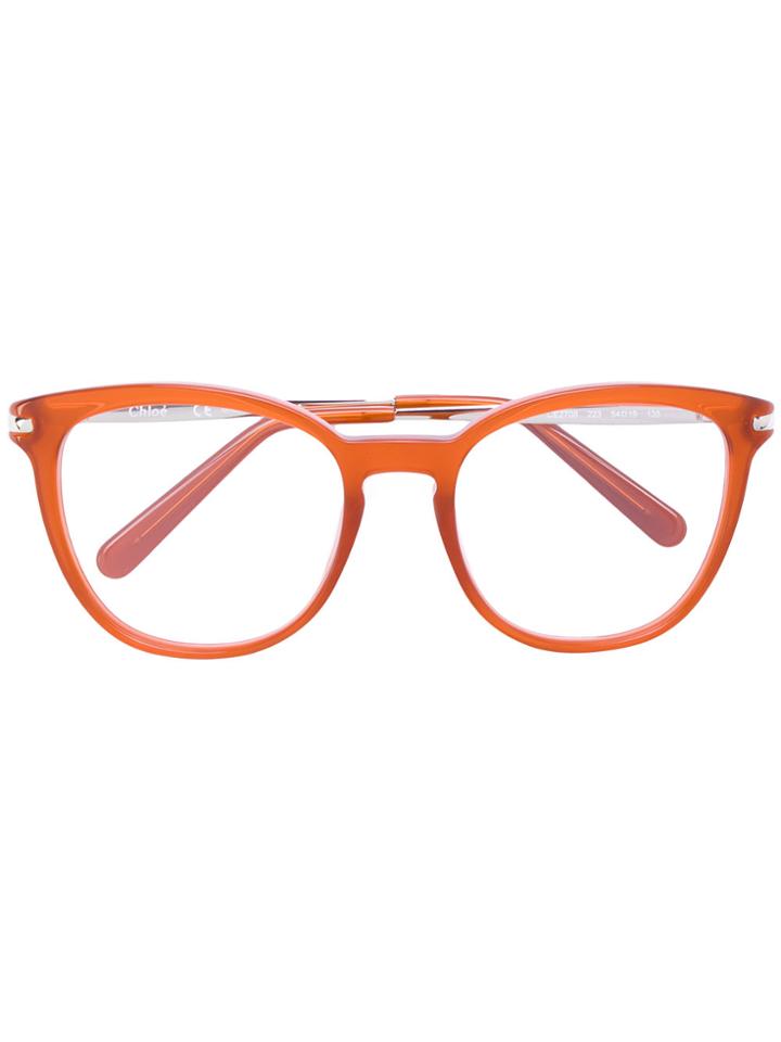 Chloé Eyewear Acetate Wayfarer Glasses - Yellow & Orange