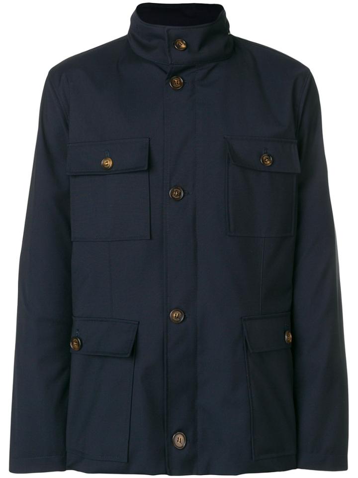 Eleventy Pocket Front Jacket - Blue