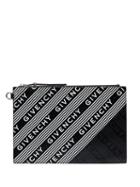 Givenchy Logo Stripe Pouch Bag - Black