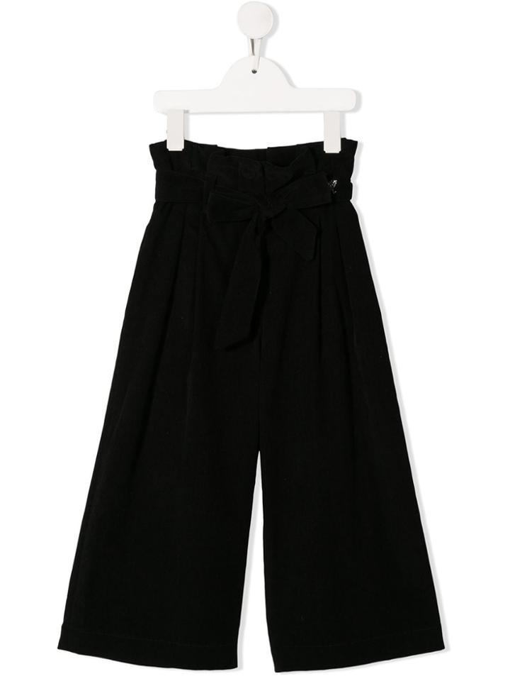 Monnalisa Wide Leg Palazzo Trousers - Black