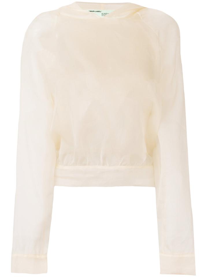 Off-white Sheer Hoodie - Nude & Neutrals