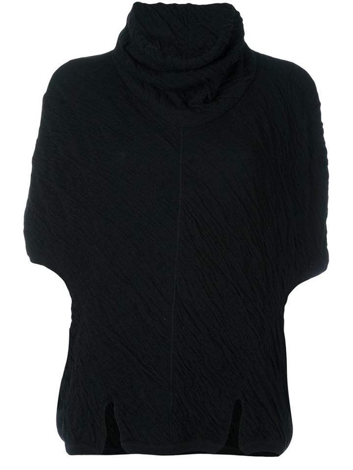 Lost & Found Ria Dunn High Neck Crinkled Top, Women's, Size: Xs, Black, Cotton/nylon/wool