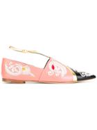 Etro Embroidery Trim Slippers - Pink & Purple