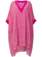 Fendi Flared Plaid Dress - Pink & Purple